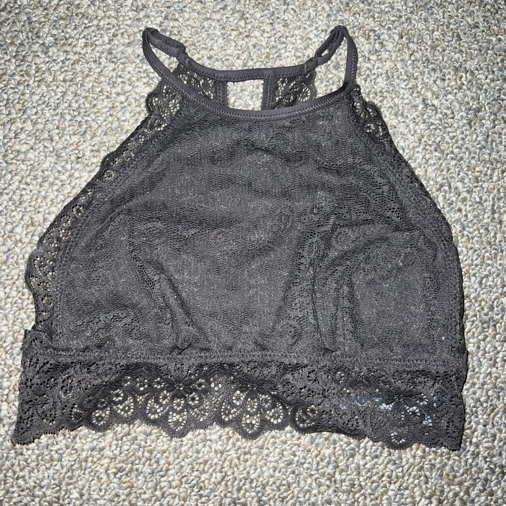 Dark Grey Lace Bralette